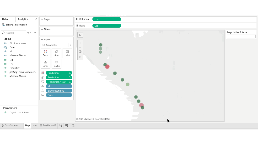 Showing predictive results in Tableau